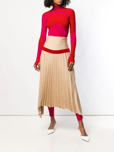 Shop Atu Body Couture Colour-block Leggings In Red