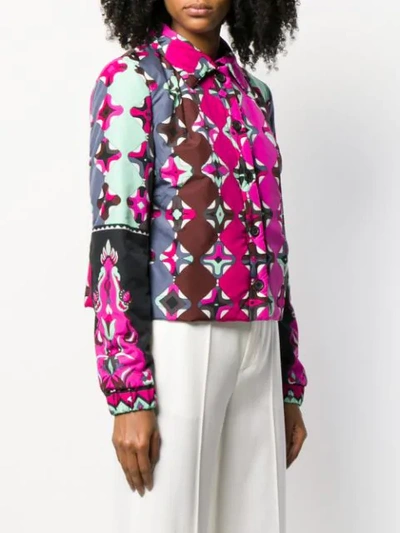 Pre-owned Emilio Pucci 2000's Kaleidoscope Print Lightweight Jacket In Pink