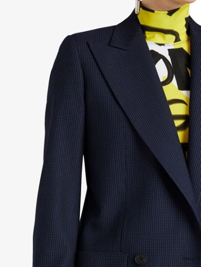 Shop Burberry Pin Dot Wool Double In Blue