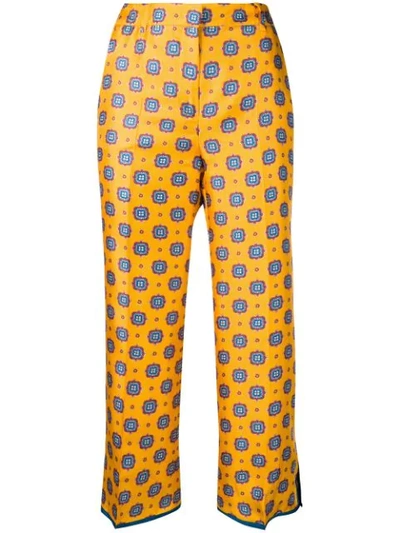 Shop Alberto Biani Geometric Print Trousers In Yellow