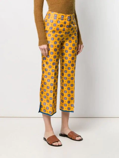 Shop Alberto Biani Geometric Print Trousers In Yellow