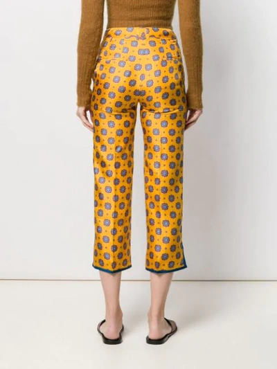 Shop Alberto Biani Geometric Print Trousers In Yellow