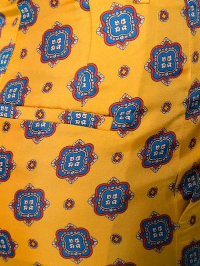 Shop Alberto Biani Geometric Print Trousers In Yellow