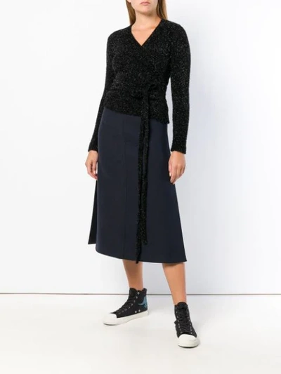 Shop Sara Lanzi Wrapped Waist Jumper - Black