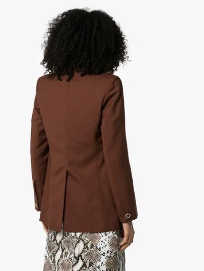 Shop Rejina Pyo Double-breasted Wool Blazer In Rust Brown