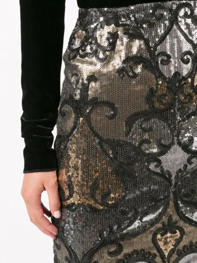 Shop Marchesa Notte Off-the-shoulder Sequin Embellished Dress In Black