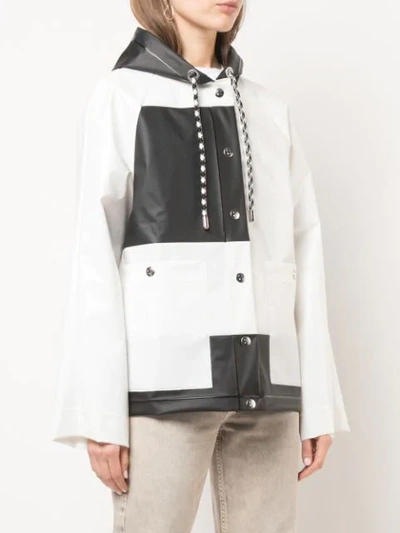 Shop Proenza Schouler Pswl Colour-block Short Raincoat In White