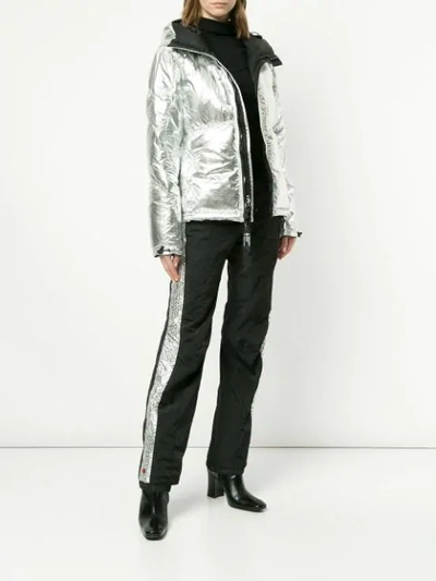 Shop Kru Reversible Down Jacket - Silver