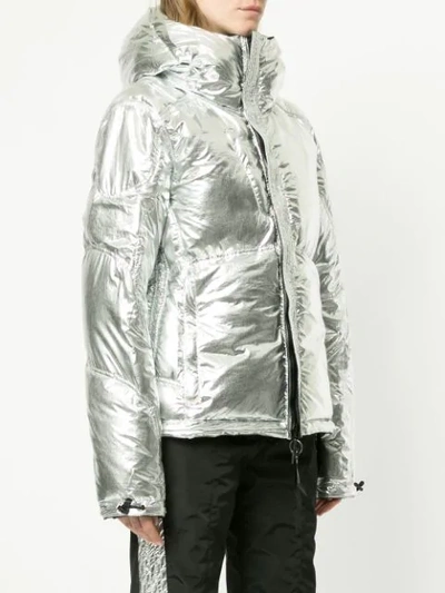 Shop Kru Reversible Down Jacket - Silver