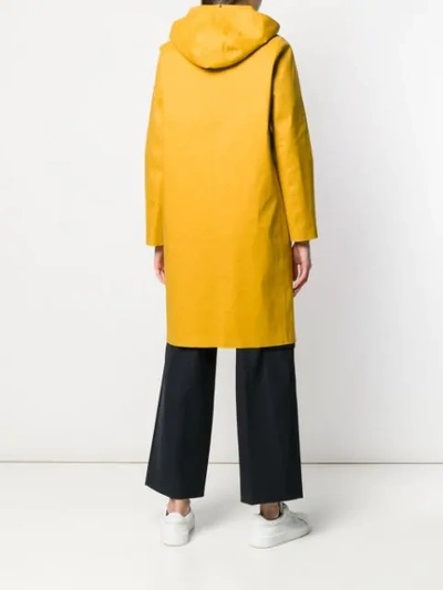 Shop Mackintosh Arrowwood Bonded Cotton Hooded Coat Lr In Yellow