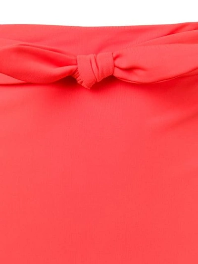 Shop Mara Hoffman Bow Detail High Waisted Bikini Bottoms In Red