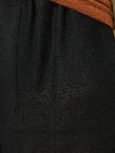 Shop Rick Owens Cropped Drawstring Waist Trousers - Black
