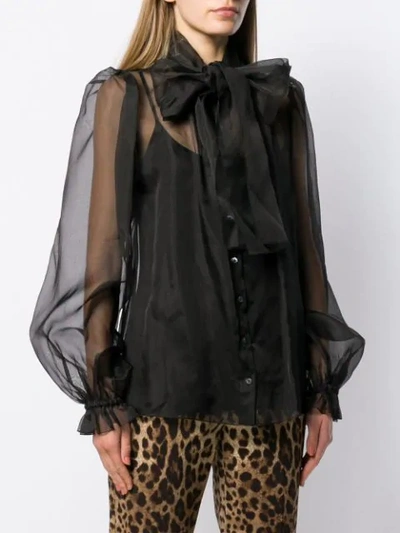 Shop Dolce & Gabbana Bow Detail Blouse In Black