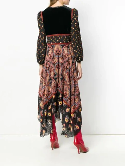 Shop Etro Long Paisley Dress In Black