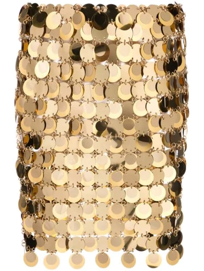 Shop Paco Rabanne Sequin Mini Skirt In Gold
