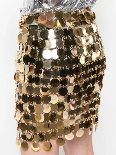 Shop Paco Rabanne Sequin Mini Skirt In Gold