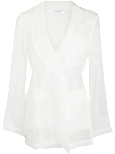 Shop Ailanto Sheer Blazer Jacket In White