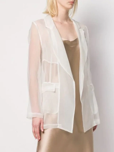 Shop Ailanto Sheer Blazer Jacket In White