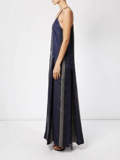 Shop Ilaria Nistri Striped Long Slip Dress In Black