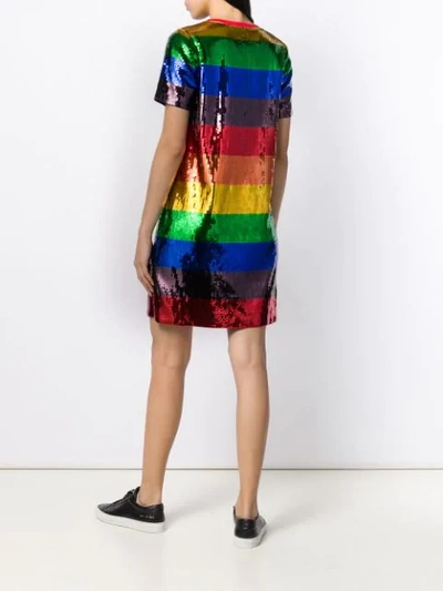 Shop Michael Michael Kors Rainbow Sequin Dress In Blue