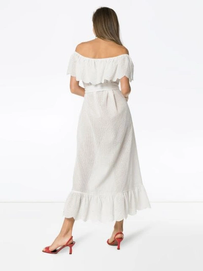 MARYSIA VICTORIA OFF-THE-SHOULDER COTTON DRESS - 白色