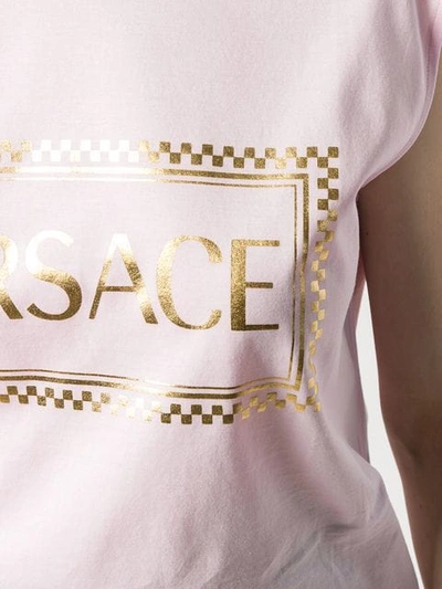 VERSACE 复古风LOGO印花坦克背心 - 粉色