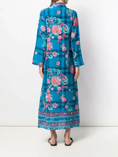 Shop Anjuna Fold Print Shirt Dress - Blue