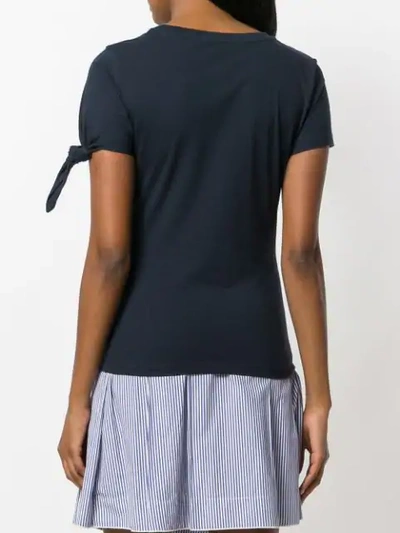 Shop Jw Anderson Knot Sleeve T-shirt In 888 Navy