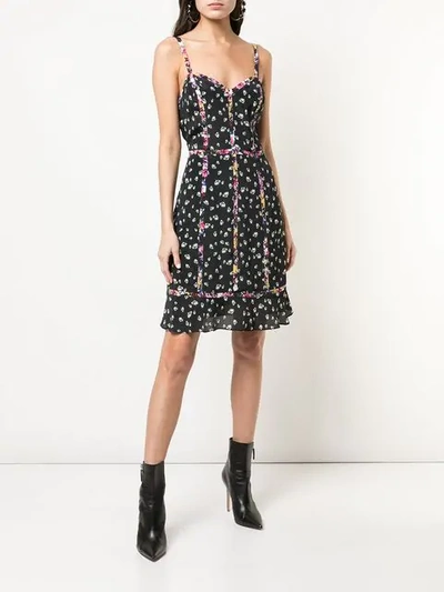 Shop Nicole Miller Ditzy Stems Mini Dress In Black