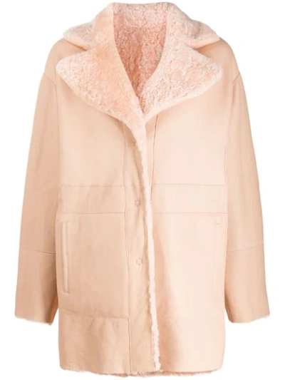 Shop Drome Reversible Single Breasted Coat In Pink