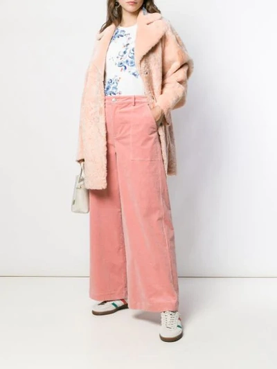 Shop Drome Reversible Single Breasted Coat In Pink