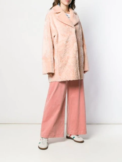 Shop Drome Reversible Single Breasted Coat In Pink