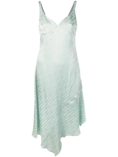 Shop Off-white Asymmetric Dress In Green