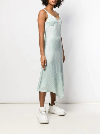 Shop Off-white Asymmetric Dress In Green