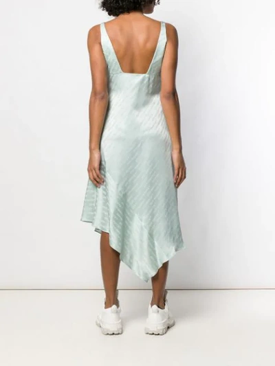 Shop Off-white Asymmetric Dress In Green
