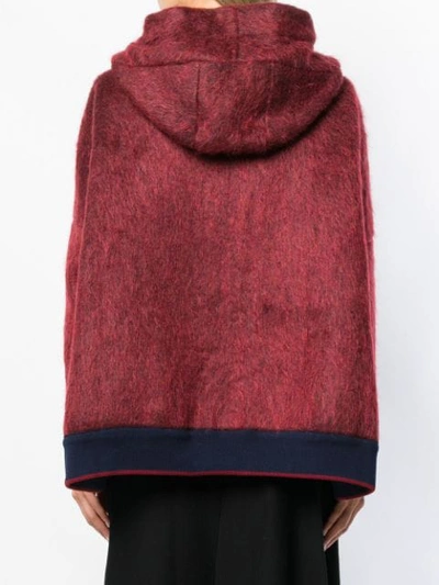 Shop Mrz Textured Woven Hoodie In Red