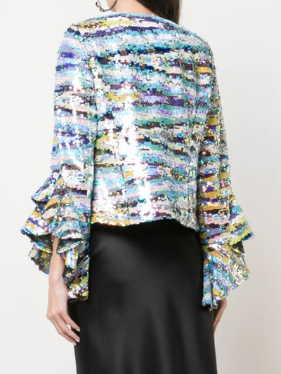 Shop Alberto Makali Ruffle Embellished Jacket In Multicolour