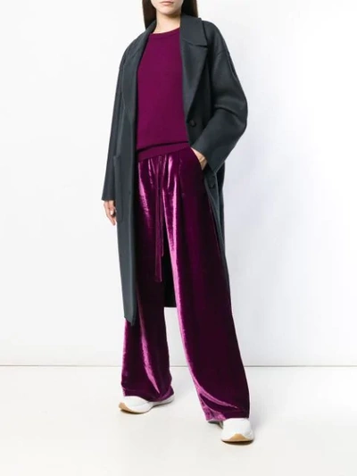 Shop Roberto Collina Belted Wide Leg Trousers - Purple