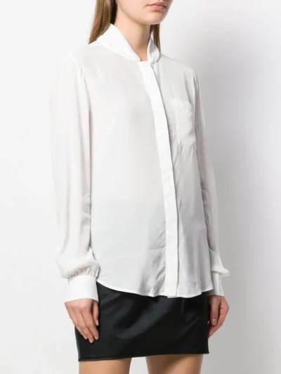 Shop Moschino Stand Collar Blouse In White