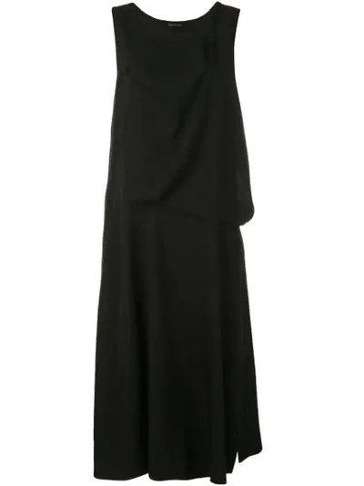 Shop Yohji Yamamoto Deconstructed Shift Dress In Black