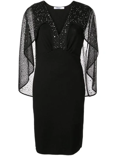 Shop Givenchy Embellished Cape Dress In Black