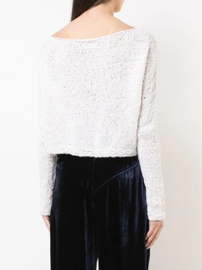 Shop Voz Twist Cropped Sweater In White