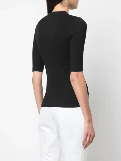 Shop Rosetta Getty Langarmshirt Mit Cropped-ärmeln - Schwarz In Black