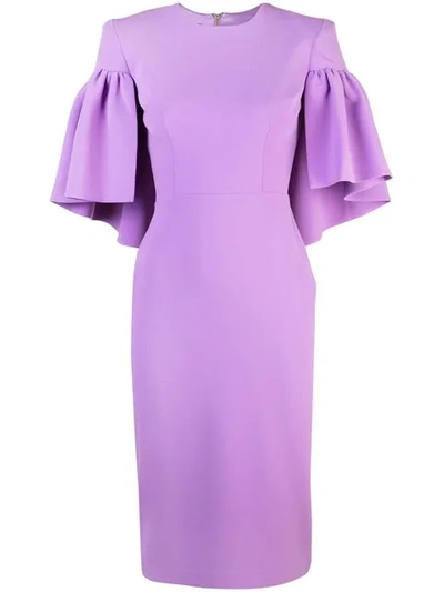 Shop Alex Perry Structured Shoulders Dress In Lilac