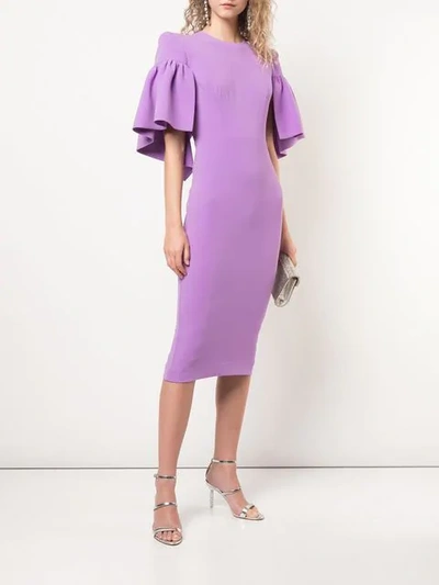 Shop Alex Perry Structured Shoulders Dress In Lilac