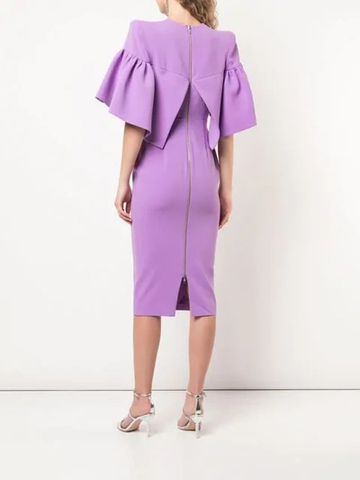 Shop Alex Perry Structured Shoulders Dress In Lilac
