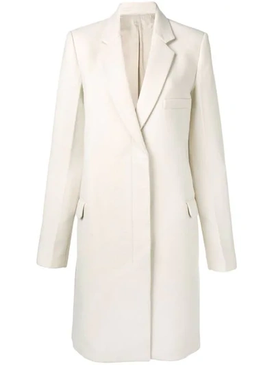 Shop Helmut Lang Long Sleeved Coat In Neutrals