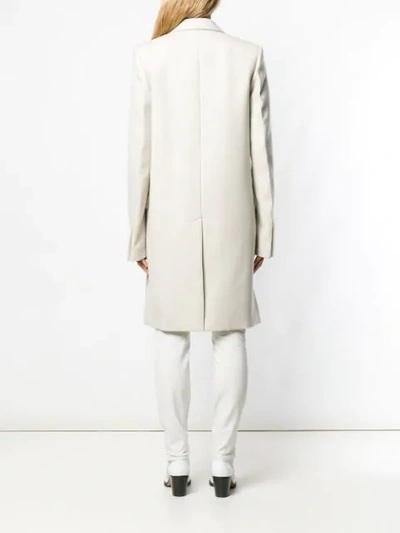Shop Helmut Lang Long Sleeved Coat In Neutrals