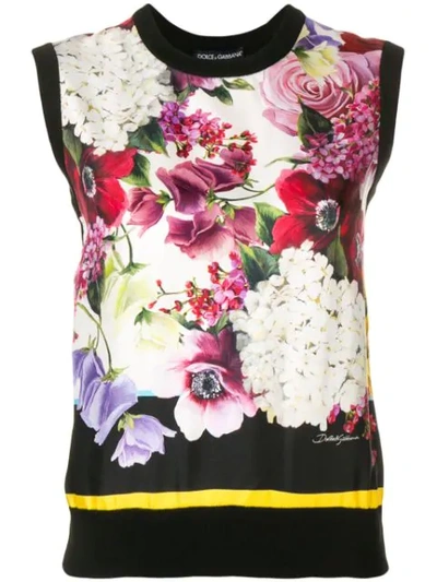 Shop Dolce & Gabbana Floral Vest Top In White