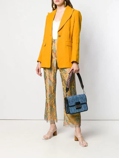 Shop Etro Cropped Flare Trousers - Yellow